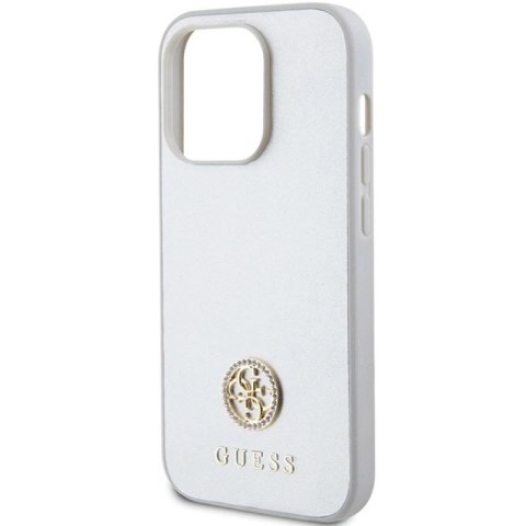 Etui Guess Strass Metal Logo na iPhone 15 Pro - srebrne Guess