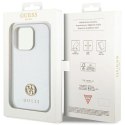 Etui Guess Strass Metal Logo na iPhone 15 Pro - srebrne Guess