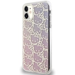 Etui Hello Kitty IML Gradient Electrop Crowded Kitty Head na iPhone 11 / Xr - różowe Hello Kitty