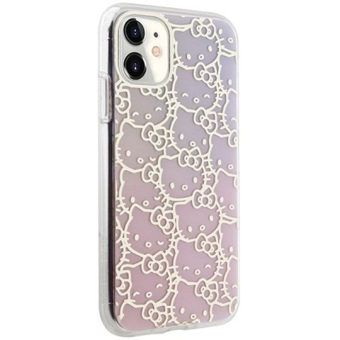 Etui Hello Kitty IML Gradient Electrop Crowded Kitty Head na iPhone 11 / Xr - różowe Hello Kitty