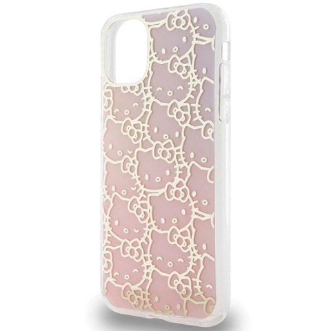 Etui Hello Kitty IML Gradient Electrop Crowded Kitty Head na iPhone 11 / Xr - różowe Hello Kitty