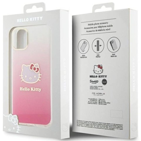 Etui Hello Kitty IML Gradient Electrop Kitty Head na iPhone 11 / Xr - różowe Hello Kitty