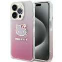 Etui Hello Kitty IML Gradient Electrop Kitty Head na iPhone 15 Pro - różowe Hello Kitty
