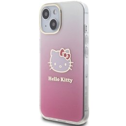 Etui Hello Kitty IML Gradient Electrop Kitty Head na iPhone 15 - różowe Hello Kitty