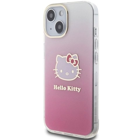 Etui Hello Kitty IML Gradient Electrop Kitty Head na iPhone 15 - różowe Hello Kitty