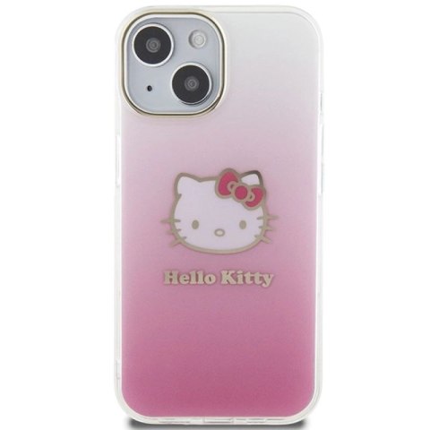 Etui Hello Kitty IML Gradient Electrop Kitty Head na iPhone 15 - różowe Hello Kitty