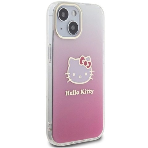 Etui Hello Kitty IML Gradient Electrop Kitty Head na iPhone 15 - różowe Hello Kitty