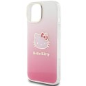 Etui Hello Kitty IML Gradient Electrop Kitty Head na iPhone 15 - różowe Hello Kitty