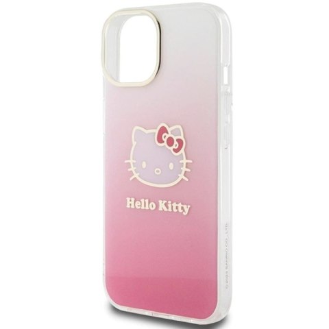 Etui Hello Kitty IML Gradient Electrop Kitty Head na iPhone 15 - różowe Hello Kitty