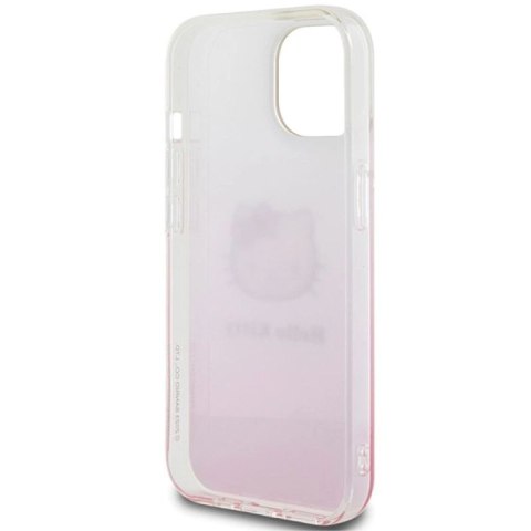 Etui Hello Kitty IML Gradient Electrop Kitty Head na iPhone 15 - różowe Hello Kitty
