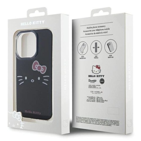 Etui Hello Kitty IML Kitty Face na iPhone 15 Pro Max - czarne Hello Kitty