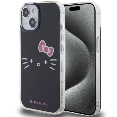 Etui Hello Kitty IML Kitty Face na iPhone 15 - czarne Hello Kitty