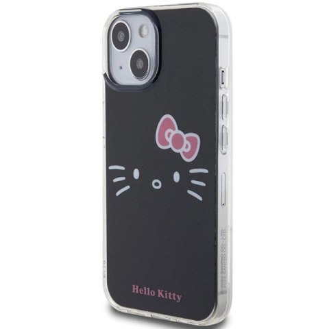 Etui Hello Kitty IML Kitty Face na iPhone 15 - czarne Hello Kitty