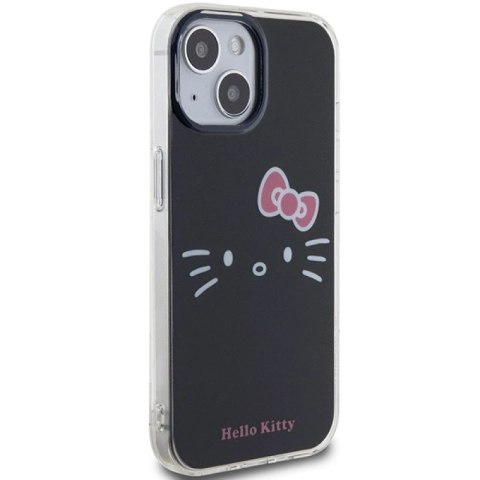 Etui Hello Kitty IML Kitty Face na iPhone 15 - czarne Hello Kitty