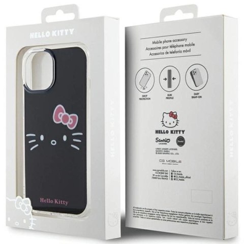 Etui Hello Kitty IML Kitty Face na iPhone 15 - czarne Hello Kitty