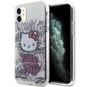 Etui Hello Kitty IML Kitty On Bricks Graffiti na iPhone 11 / Xr - białe Hello Kitty