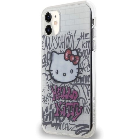 Etui Hello Kitty IML Kitty On Bricks Graffiti na iPhone 11 / Xr - białe Hello Kitty