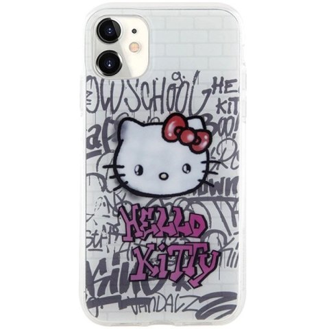 Etui Hello Kitty IML Kitty On Bricks Graffiti na iPhone 11 / Xr - białe Hello Kitty
