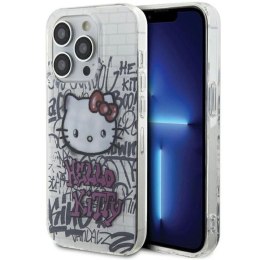 Etui Hello Kitty IML Kitty On Bricks Graffiti na iPhone 14 Pro Max - białe Hello Kitty