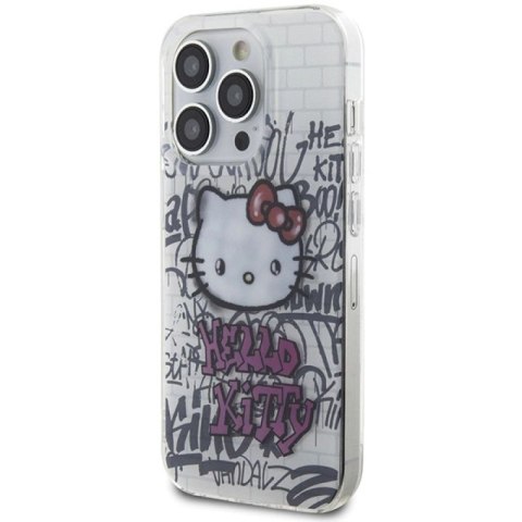Etui Hello Kitty IML Kitty On Bricks Graffiti na iPhone 15 Pro Max - białe Hello Kitty
