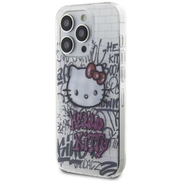 Etui Hello Kitty IML Kitty On Bricks Graffiti na iPhone 15 Pro - białe Hello Kitty