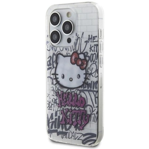 Etui Hello Kitty IML Kitty On Bricks Graffiti na iPhone 15 Pro - białe Hello Kitty