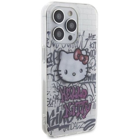 Etui Hello Kitty IML Kitty On Bricks Graffiti na iPhone 15 Pro - białe Hello Kitty