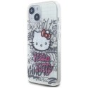 Etui Hello Kitty IML Kitty On Bricks Graffiti na iPhone 15 - białe Hello Kitty