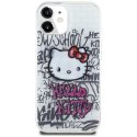 Etui Hello Kitty IML Kitty On Bricks Graffiti na iPhone 15 - białe Hello Kitty