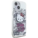 Etui Hello Kitty IML Kitty On Bricks Graffiti na iPhone 15 - białe Hello Kitty