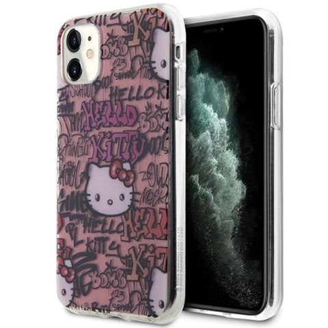 Etui Hello Kitty IML Tags Graffiti na iPhone 11 / Xr - różowe Hello Kitty