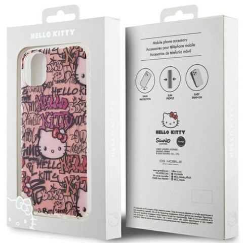 Etui Hello Kitty IML Tags Graffiti na iPhone 11 / Xr - różowe Hello Kitty