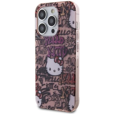 Etui Hello Kitty IML Tags Graffiti na iPhone 13 Pro / 13 - różowe Hello Kitty