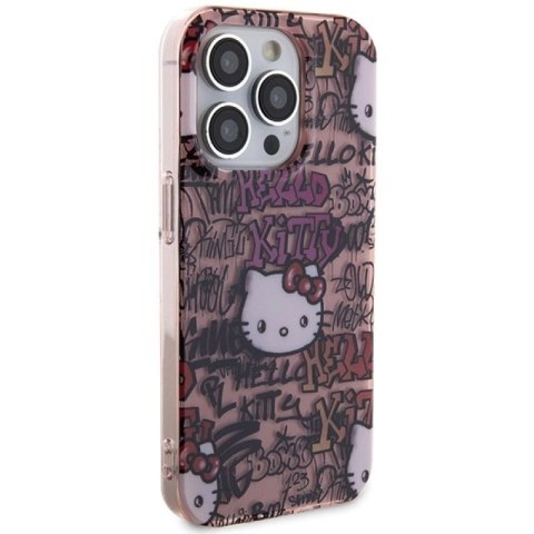 Etui Hello Kitty IML Tags Graffiti na iPhone 13 Pro / 13 - różowe Hello Kitty