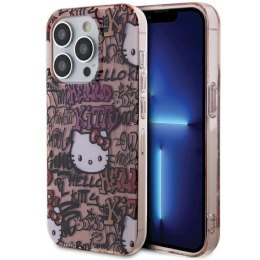 Etui Hello Kitty IML Tags Graffiti na iPhone 13 Pro Max - różowe Hello Kitty