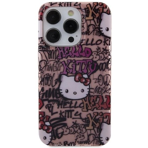 Etui Hello Kitty IML Tags Graffiti na iPhone 13 Pro Max - różowe Hello Kitty