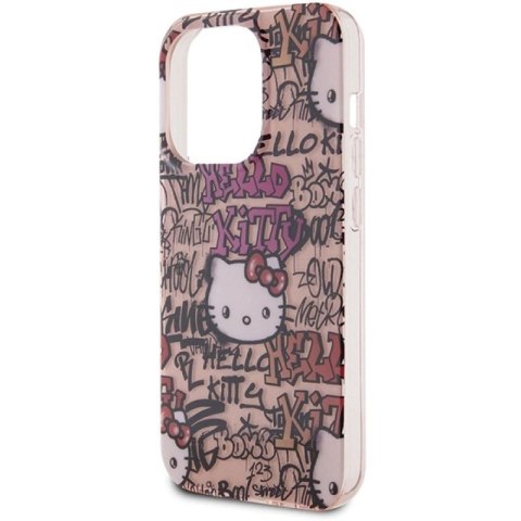 Etui Hello Kitty IML Tags Graffiti na iPhone 13 Pro Max - różowe Hello Kitty