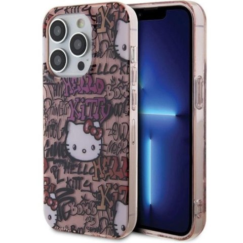 Etui Hello Kitty IML Tags Graffiti na iPhone 14 Pro - różowe Hello Kitty
