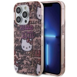 Etui Hello Kitty IML Tags Graffiti na iPhone 15 Pro Max - różowe Hello Kitty