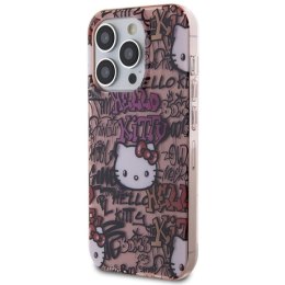 Etui Hello Kitty IML Tags Graffiti na iPhone 15 Pro Max - różowe Hello Kitty
