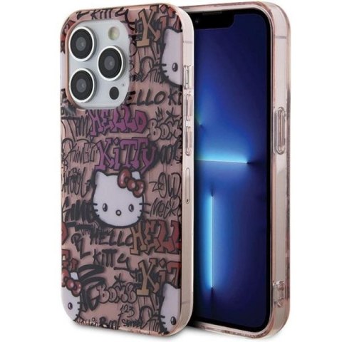 Etui Hello Kitty IML Tags Graffiti na iPhone 15 Pro - różowe Hello Kitty