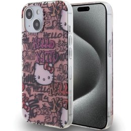 Etui Hello Kitty IML Tags Graffiti na iPhone 15 - różowe Hello Kitty