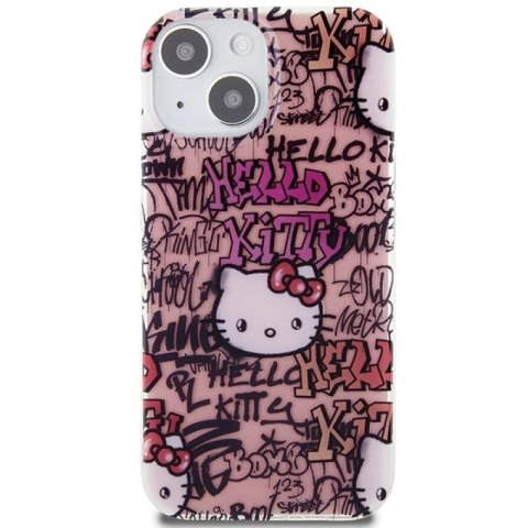 Etui Hello Kitty IML Tags Graffiti na iPhone 15 - różowe Hello Kitty