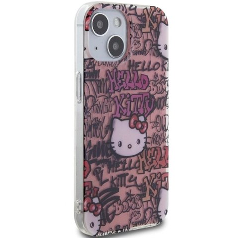Etui Hello Kitty IML Tags Graffiti na iPhone 15 - różowe Hello Kitty