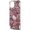 Etui Hello Kitty IML Tags Graffiti na iPhone 15 - różowe Hello Kitty