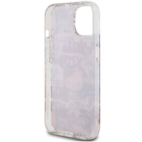 Etui Hello Kitty IML Tags Graffiti na iPhone 15 - różowe Hello Kitty