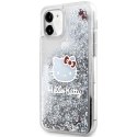 Etui Hello Kitty Liquid Glitter Charms Kitty Head na iPhone 11 / Xr - srebrne Hello Kitty