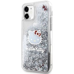 Etui Hello Kitty Liquid Glitter Charms Kitty Head na iPhone 11 / Xr - srebrne Hello Kitty