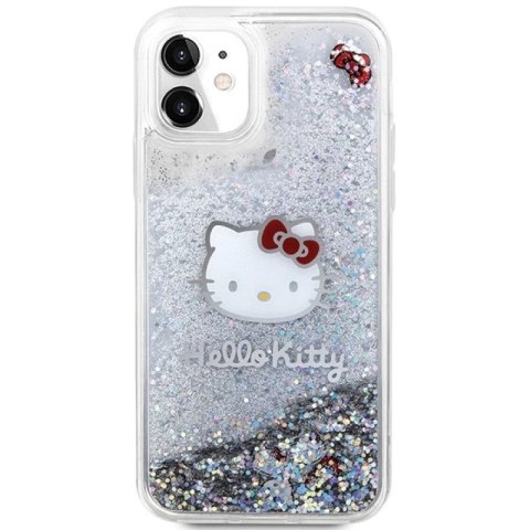 Etui Hello Kitty Liquid Glitter Charms Kitty Head na iPhone 11 / Xr - srebrne Hello Kitty