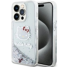 Etui Hello Kitty Liquid Glitter Charms Kitty Head na iPhone 14 Pro - srebrne Hello Kitty